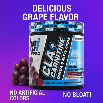 Cla+Carnitine – CLA L Carnitine & Linoleic Acid – L Carnitine Supplement for Weight Loss, Metabolism & Lean Muscle – Caffeine Free – Grape – 50 Servings – 12.34 Oz