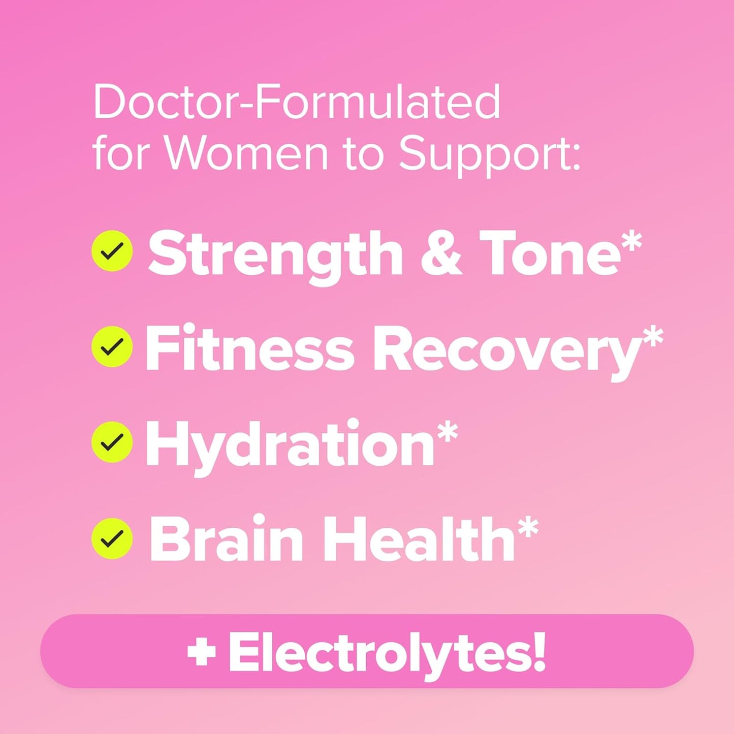 FLO Women’S Creatine + Electrolytes Drink Mix – Daily Support for Women’S Strength & Tone, Fitness Recovery, and Brain Health – with Creatine Monohydrate and Electrolytes – 30 Servings
