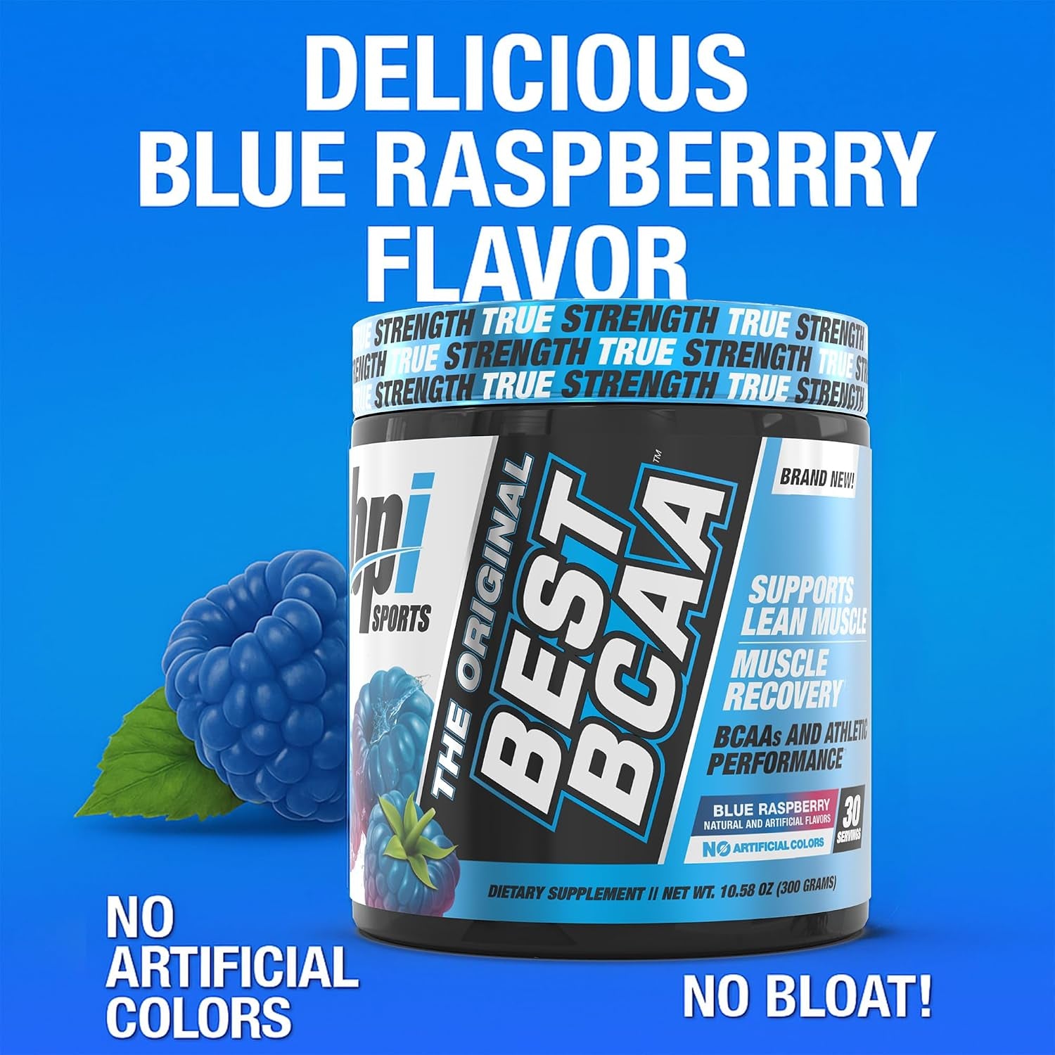 Best BCAA Powder - Muscle Recovery Support - Branched Chain Amino Acids | Building Blocks of Protein and Muscle - Post Workout Recovery – Hydration - Blue Raspberry, 30 Servings