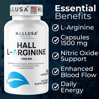 L-Arginine Nitric Oxide Supplement for Heart & Athletic Health 60 Capsules