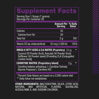 Cla+Carnitine – CLA L Carnitine & Linoleic Acid – L Carnitine Supplement for Weight Loss, Metabolism & Lean Muscle – Caffeine Free – Grape – 50 Servings – 12.34 Oz