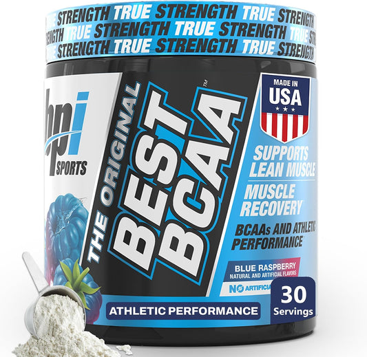 Best BCAA Powder - Muscle Recovery Support - Branched Chain Amino Acids | Building Blocks of Protein and Muscle - Post Workout Recovery – Hydration - Blue Raspberry, 30 Servings