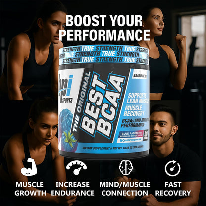 Best BCAA Powder - Muscle Recovery Support - Branched Chain Amino Acids | Building Blocks of Protein and Muscle - Post Workout Recovery – Hydration - Blue Raspberry, 30 Servings